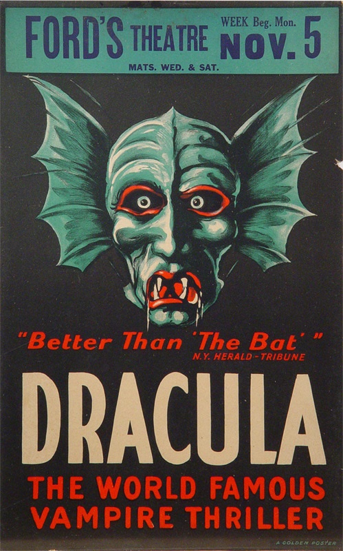 - 1928 Poster Of The Broadway Play, Dracula, Starring Bela Lugosi