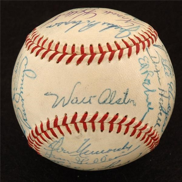 Dodgers - 1955 Dodgers Team Signed Baseball With Two Jackies