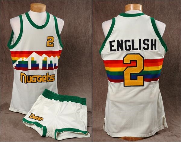 - Alex English Game Worn Denver Nuggets Jersey And Shorts
