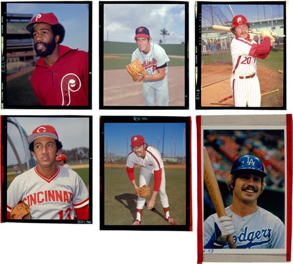 - Original Color Negatives From 1970s 
Topps Baseball Cards (6)