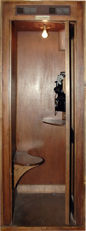 1930s City Of Chicago Wooden Phone Booth