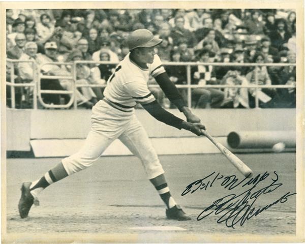 - Roberto Clemente Signed 3000th Hit Photo
