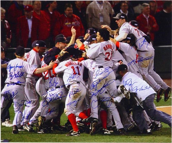 - 2004 World Champion Boston Red Sox Team Signed
 Celebration Photo