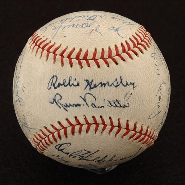 - 1937 St. Louis Browns Team Signed Baseball 
With Jim Bottomley