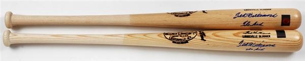 - Two Ted Williams “The Kid” Autographed 
Green Diamond Bats