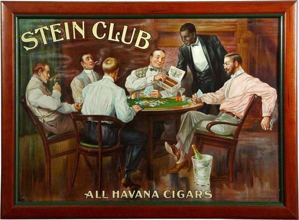 - Men Playing Poker Turn Of The Century Stein Club Tin Sign