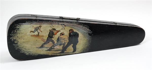 - 1915 Folk-Art Violin Case With Baseball Scene