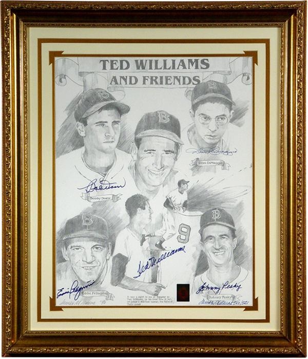 - Collection Of Eight Ted Williams Signed Flat Items