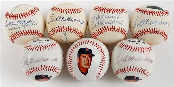 - Ted Williams Signed Baseballs Collection Of Seven