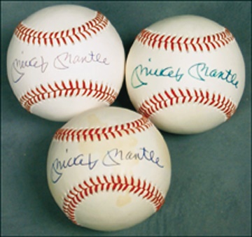 Mickey Mantle Single Signed Baseball Collection (8)