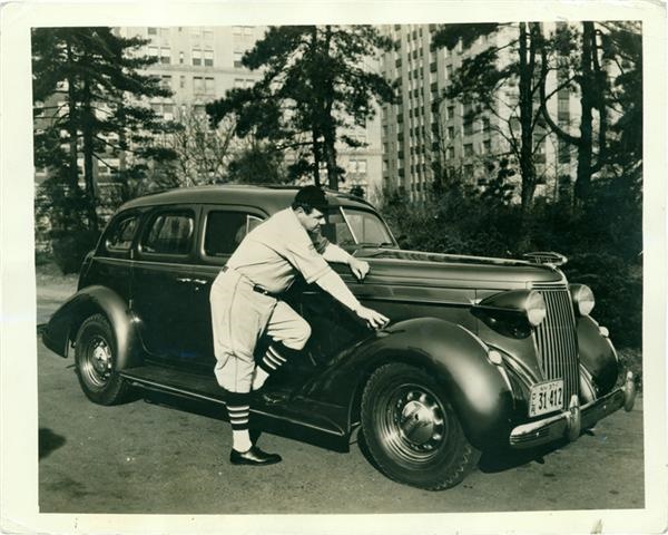 - 1937 Babe Ruth W/ Tour Uniform & Nash Automobile