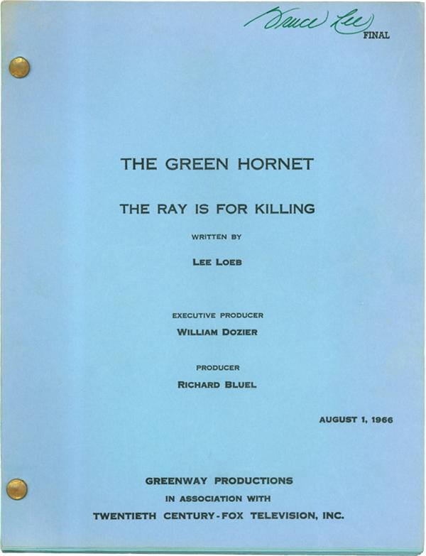 - Bruce Lee’s “The Ray is for Killing” 
Green Hornet Signed Script