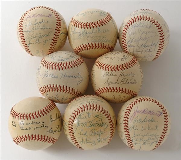 - Collection Of 8 Signed Baseballs From 
Rollie Hemsley