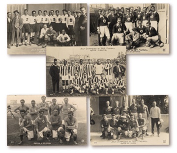 1980 Miracle on Ice & Olympics - 1928 Amsterdam Real Photo Olympic Soccer Postcards
