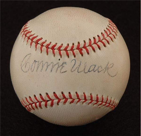 - Connie Mack Single Signed Baseball