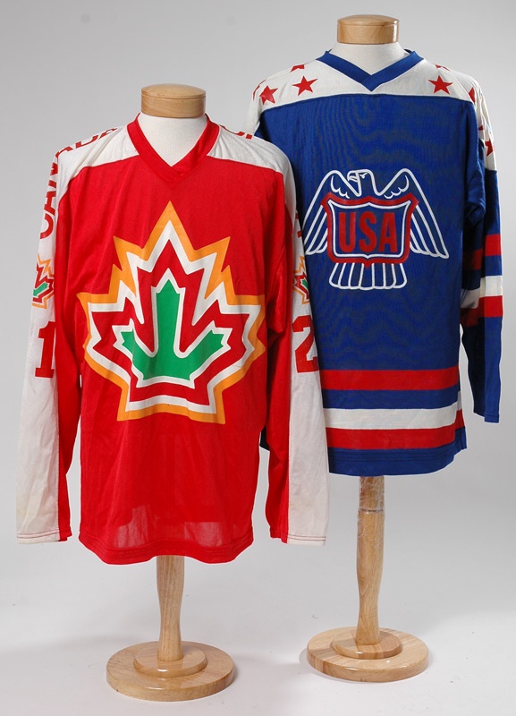 - 1977 Team Canada And Team USA Game Worn Jerseys