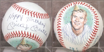 - Mickey Mantle "Happy Birthday" Single Signed Baseball