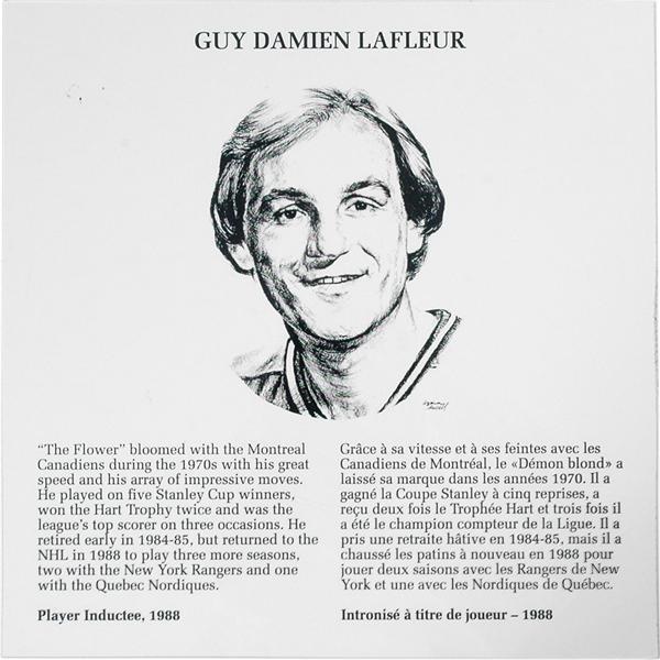 - Guy Lafleur Hockey Hall of Fame Plaque