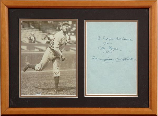 Baseball Autographs - 1952 Jim Thorpe Autograph Display