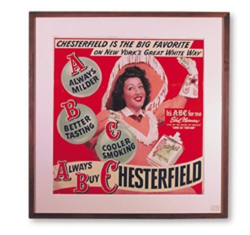 Movies - Ethel Merman Chesterfield Advertsing Display Poster (27x28" framed)