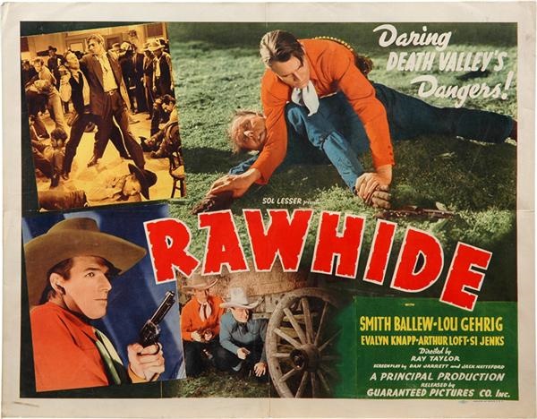 Lou Gehrig Rawhide Half-Sheet Movie Poster