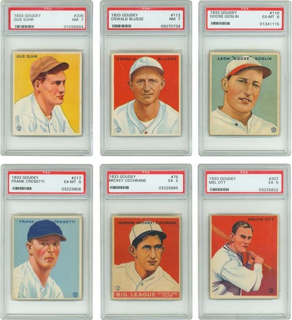 Collection of 1933 Goudey Baseball Cards (w/ 13 HOFERS) Entirely PSA Graded (64)