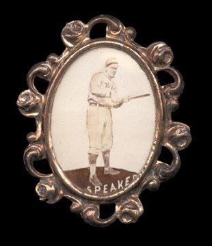 Baseball Pins - 1910's Tris Speaker Ornate Border Pin (P1)