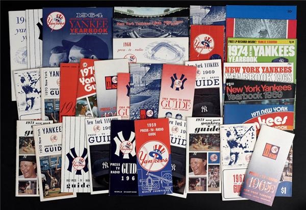 NY Yankees, Giants & Mets - High Grade Collection of Yankees Yearbooks, Media Guides and World Series Programs (52)