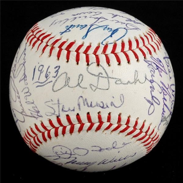 Baseball Autographs - 1963 National League All Star Team Signed Baseball