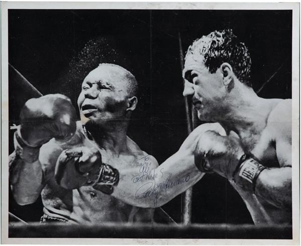 Muhammad Ali & Boxing - Rocky Marciano Vintage Signed 16 x 20&quot; Photograph