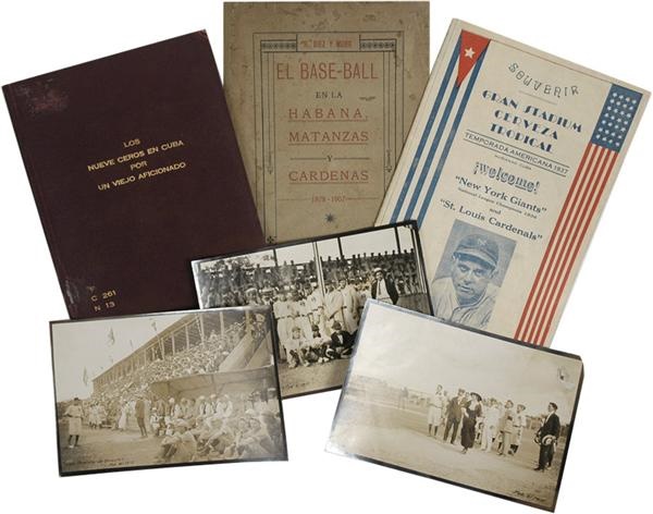 - (3)Rare Cuban Baseball Books & (3) Rare Photographs of Club Atletico de Oriente From 1915
