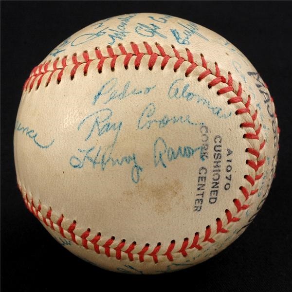 Baseball Autographs - Earliest Known Hank Aaron Signed Baseball (1953-54 Caguas) with Matching Team Photo