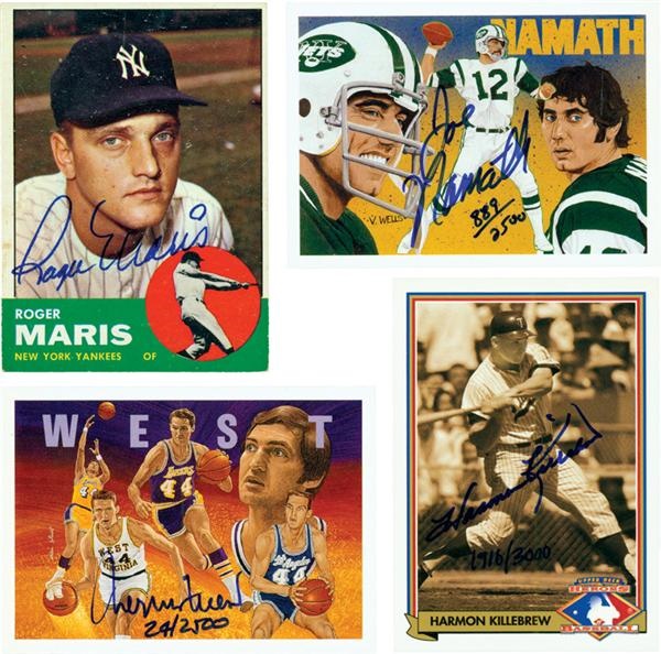 Baseball Autographs - Large Baseball Autograph Collection Mantle Maris & More (23)