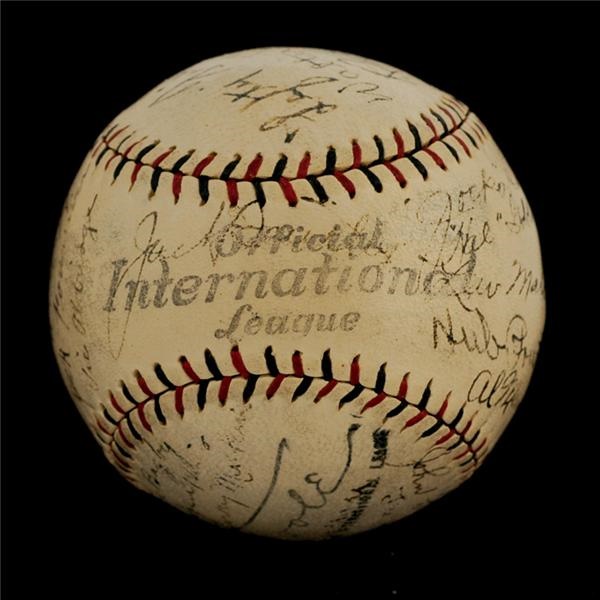 Baseball Autographs - Late 1920&#39;s Signed Reunion Baseball With Walter Johnson