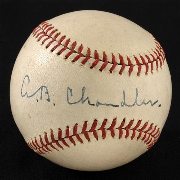 Baseball Autographs - A.B. Chandler Vintage Single Signed Baseball
