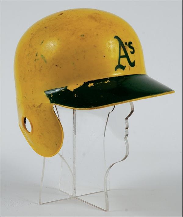 Baseball Equipment - Early 1970&#39;s Oakland A&#39;s Game Used Batting Helmet