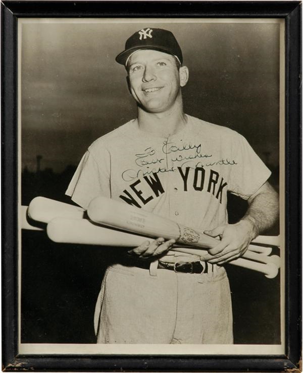 NY Yankees, Giants & Mets - Mickey Mantle Vintage Signed Photo From The 1950&#39;s