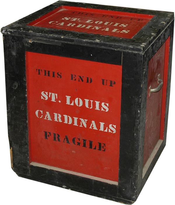 Vintage St. Louis Cardinals Wood Shipping Box From Busch Stadium