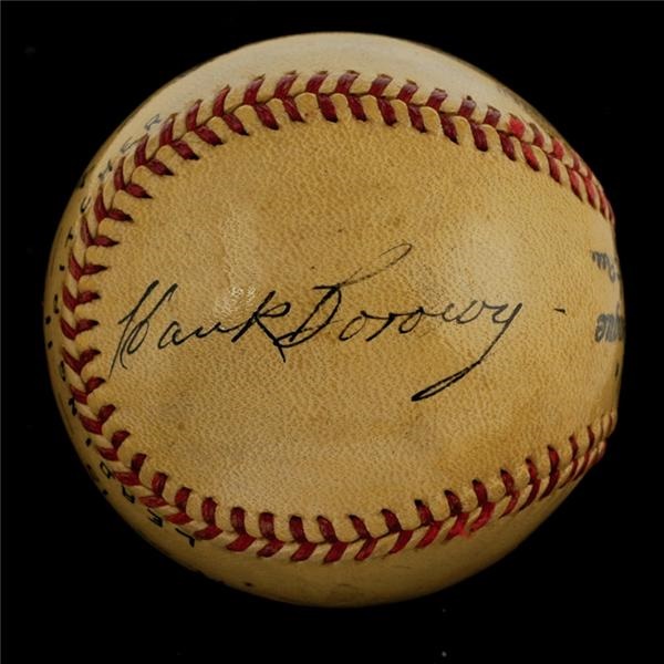 NY Yankees, Giants & Mets - Vintage Hank Borowy Single Signed Baseball