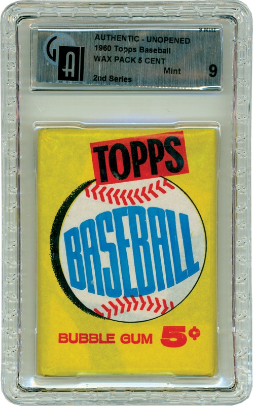 - 1960 Topps Baseball 5 Cent Unopened Wax Pack GAI 9 MINT