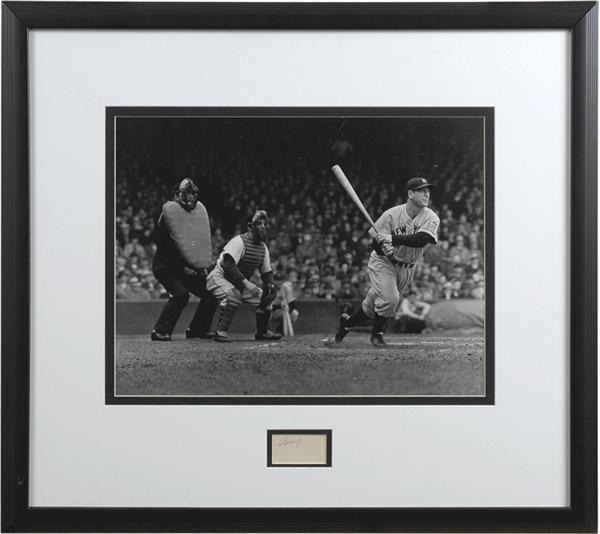 NY Yankees, Giants & Mets - Lou Gehrig Framed Signature Display