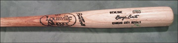 - Circa 1991 Rare George Brett Game Used Bat (34")