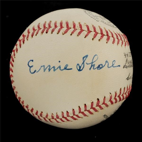 - Ernie Shore Single Signed Baseball