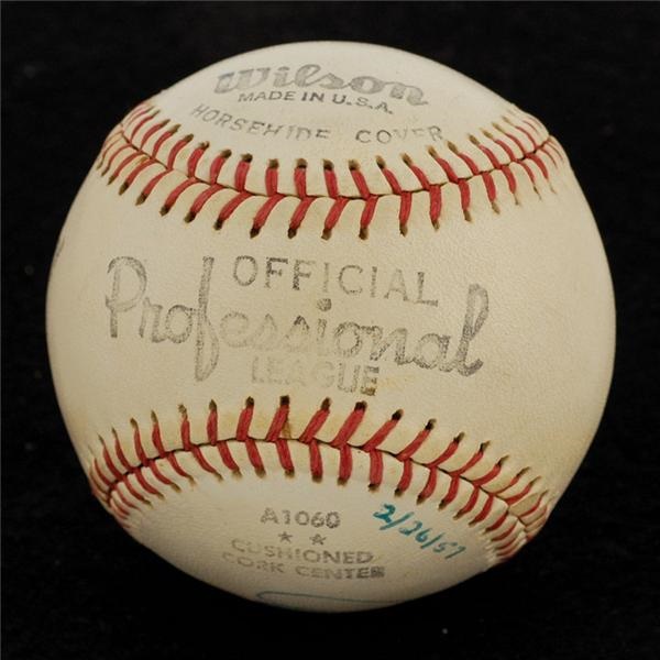 Rogers Hornsby Single Signed Baseball (PSA 7.5 NM+)