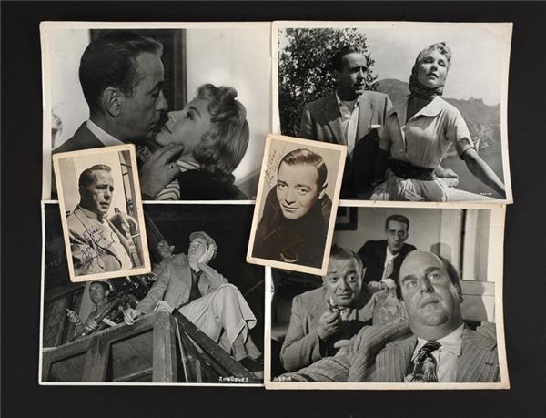 Humphrey Bogart & Peter Lorre Signed Photographs With Four Movie Photos from Beat the Devil
