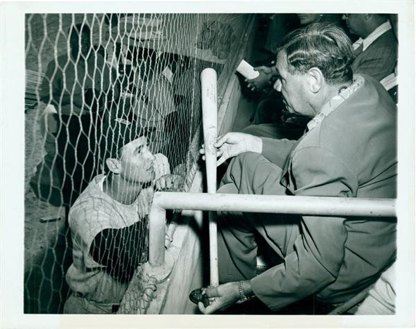 1948 Babe Ruth and Ted Williams Wire Photograph