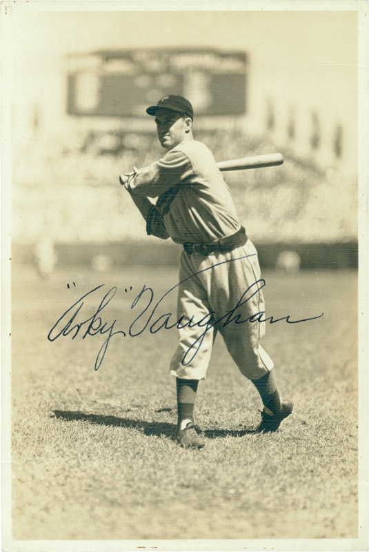 Baseball Autographs - Arky Vaughan Signed George Burke Photo