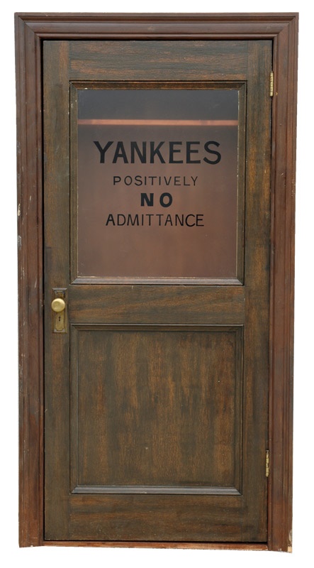 NY Yankees, Giants & Mets - Yankees Locker Room Door From The Movie &quot;The Babe&quot;