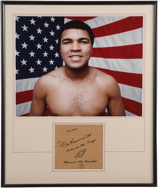 Muhammad Ali & Boxing - Muhammad Ali Signature With Drawing and Photo By Warhol