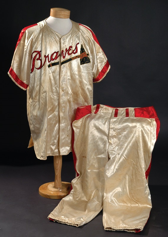 Baseball Equipment - 1948 Jim Prendergast Game Worn Boston Braves Satin Jersey